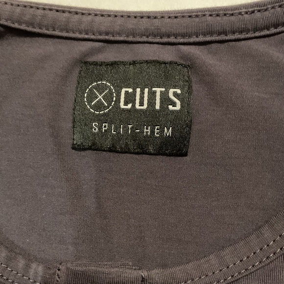 Cuts Men’s Henley Shirt Long Sleeve Dark Gray - Picture 6 of 10